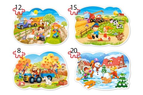 CASTORLAND Puzzle 4v1, godišnja doba
