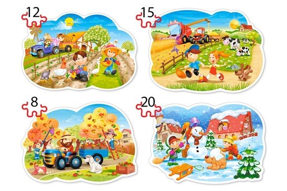CASTORLAND Puzzle 4v1, godišnja doba