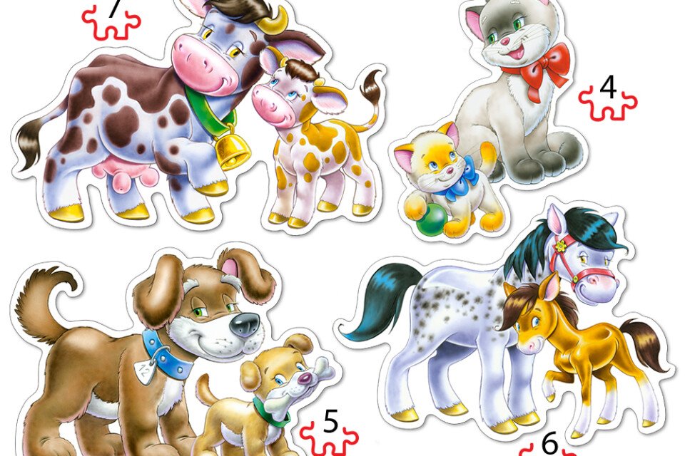 CASTORLAND Puzzle 4in1 - animali