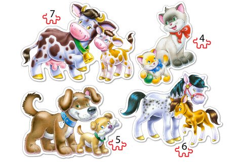 CASTORLAND Puzzle 4in1 - animali