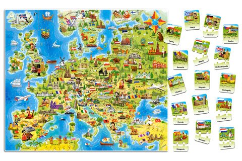 CASTORLAND Lernpuzzle Karte von Europa – 212 Teile