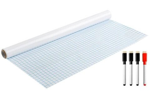 Selbstklebende, trocken abwischbare Tafel 45x200 + Marker