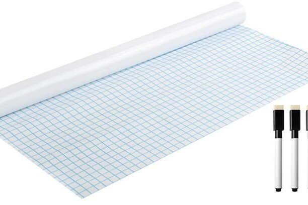 Selbstklebende, trocken abwischbare Tafel 45x200 + Marker