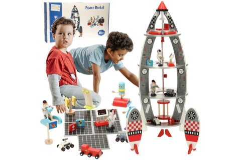 Dječji drveni raketni brod