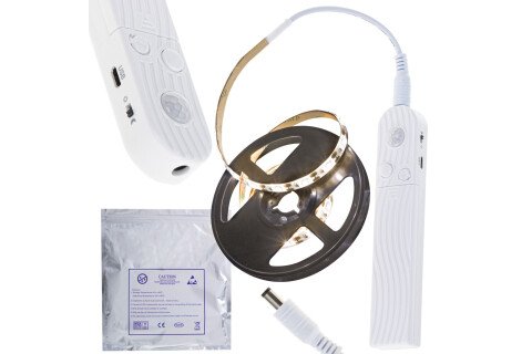LED trak z baterijskim napajanjem USB senzor gibanja - 1M, topla bela