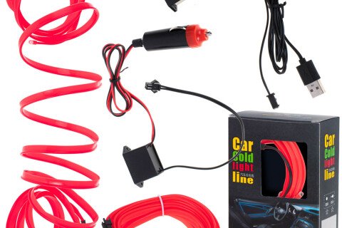 LED rasvjeta za auto - auto USB, traka 12V, 5m, crvena