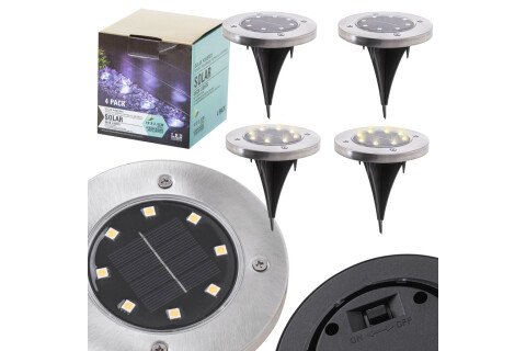 Ηλιακά φωτιστικά κήπου - 8LED 4 τεμ. δροσερό λευκό