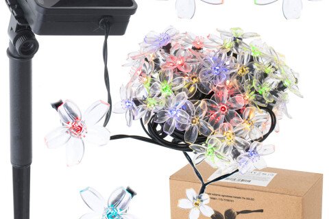 Lampade da giardino luci solari fiori - 7m, multicolore 50LED