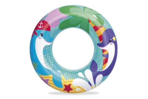 Aufblasbarer Ring Kreis 51 cm, Delfinmotiv, 2-4 Jahre, BESTWAY 36113