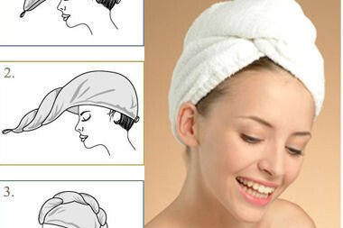 Πετσέτα τουρμπάνι μαλλιών - Microfiber μικτού χρώματος