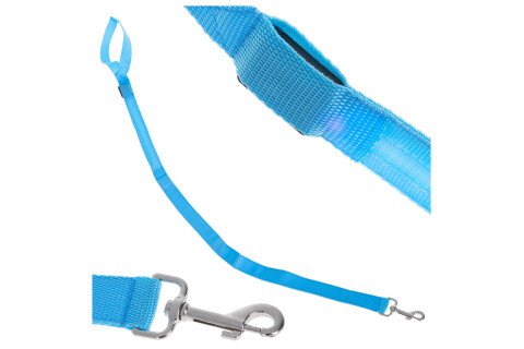 Guinzaglio luminoso a LED per cani - 2,5x120 cm, blu