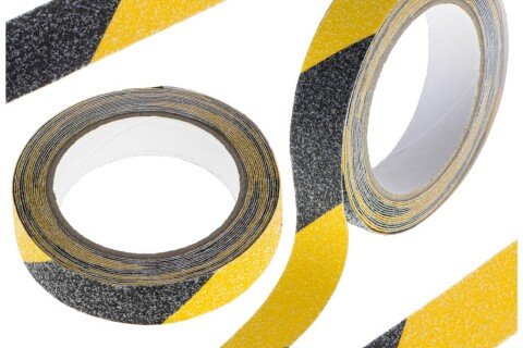 Nastro protettivo antiscivolo - 2,5cmx5m, nero-giallo