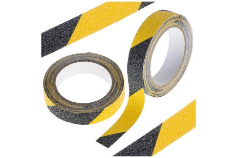 Nastro protettivo antiscivolo - 2,5cmx5m, nero-giallo