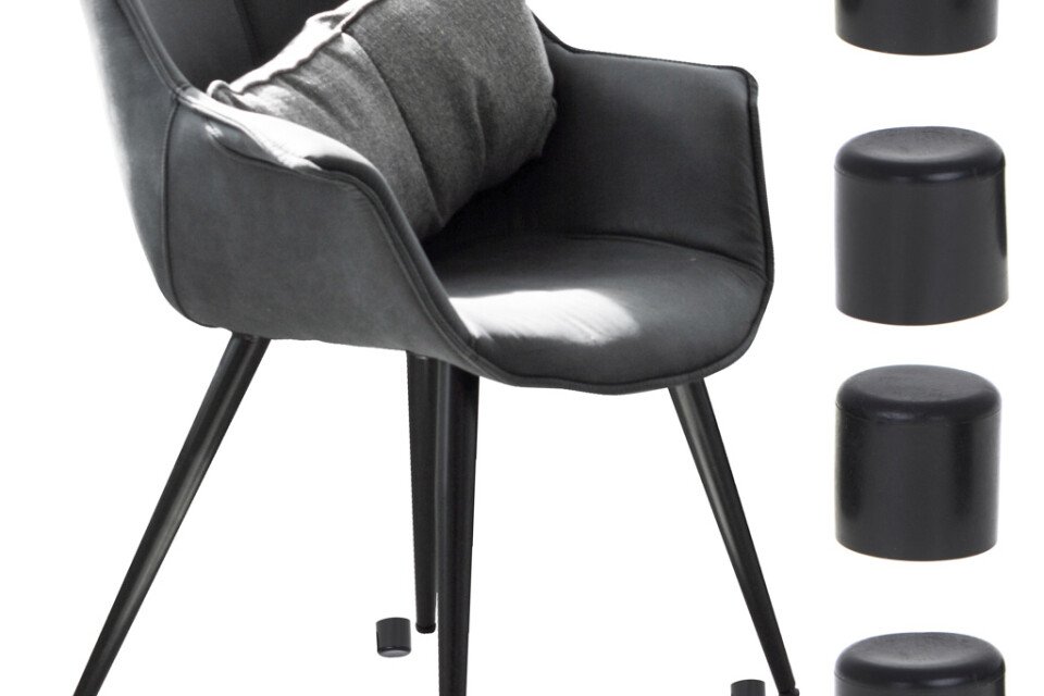 Silikonski čepovi za noge stolica - crni