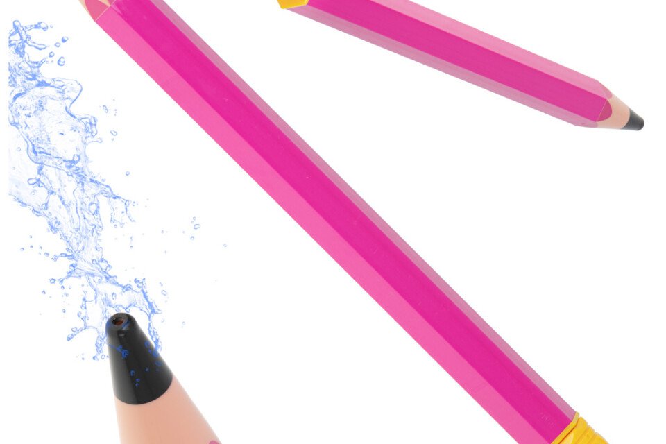 Brisalka - vodna črpalka za brizgo svinčnik - 54 cm, roza