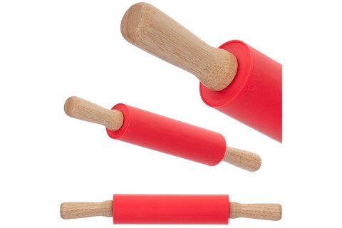 Silikonový váleček - 38cm, červený