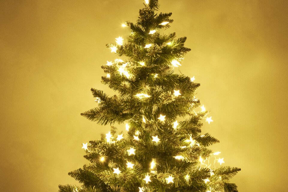 Świecący łańcuch gwiazdek LED - 10m, 100LED - biała ciepła