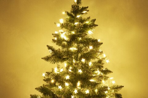 Świecący łańcuch gwiazdek LED - 10m, 100LED - biała ciepła