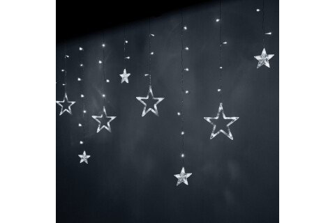 Lumini cu LED-uri stea pentru perdea - 2,5m, 138LED - alb rece