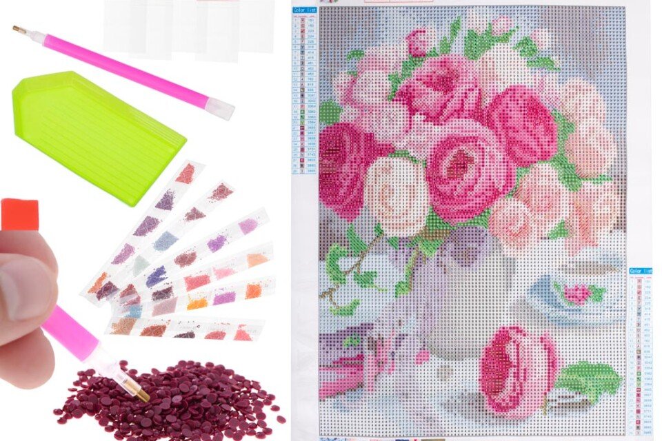 5D-Diamant-Stickset, Blumen