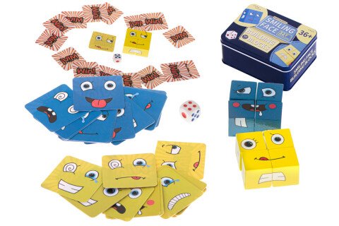 Ένα δημιουργικό παιχνίδι με πρόσωπα σε ένα κουτί