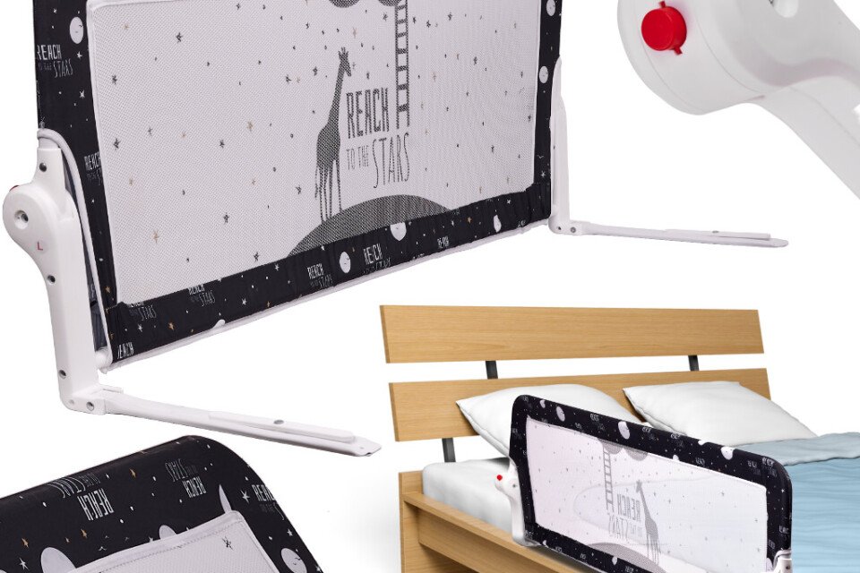 Divisorio protettivo per il letto - 120 cm, nero