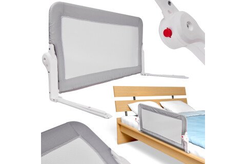 Paravan de protecție pentru pat - 150 cm, gri