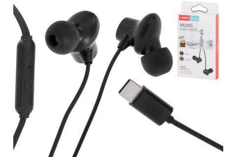 L-BRNO slušalke z mikrofonom, črne