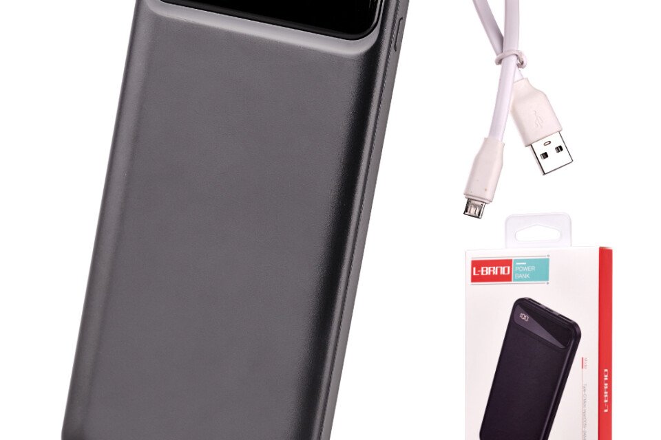 L-BRNO PowerBank - 10000mAh, 2USB negru
