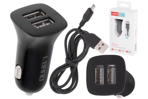 L-BRNO Duo USB + mikro autonabíječka, černá