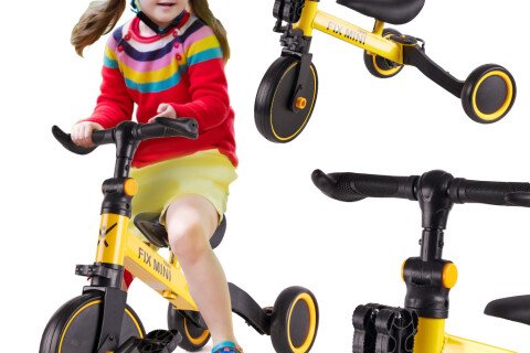 Bike Trike Fix Mini-Dreirad 3 in 1 mit gelben Pedalen