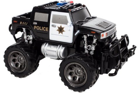 RC terenski policijski automobil na daljinsko upravljanje u crnoj boji