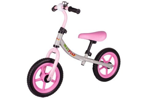 Balance bike otroško kolo sivo-roza