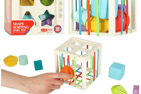 Blocchi puzzle sensoriali flessibili, blocchi quadrati plug-in con selezionatore di forme