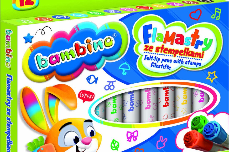 BAMBINO markeri sa pečatom, 12 boja