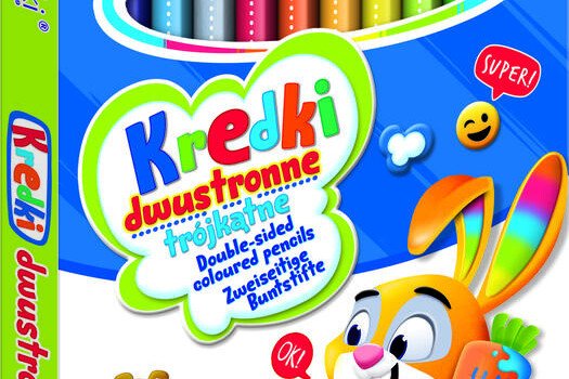 BAMBINO trójkątne dwustronne kredki szkolne - 12/24 kolorów + temperówka