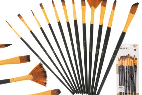 Set pensule artistice pentru pictura neagra - 12 bucati