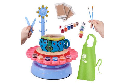 Ustvarjalni set lončarskega vretena z glino in barvami, 600 g