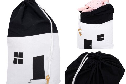 Organizator košara za rublje ili igračke, crna i bijela