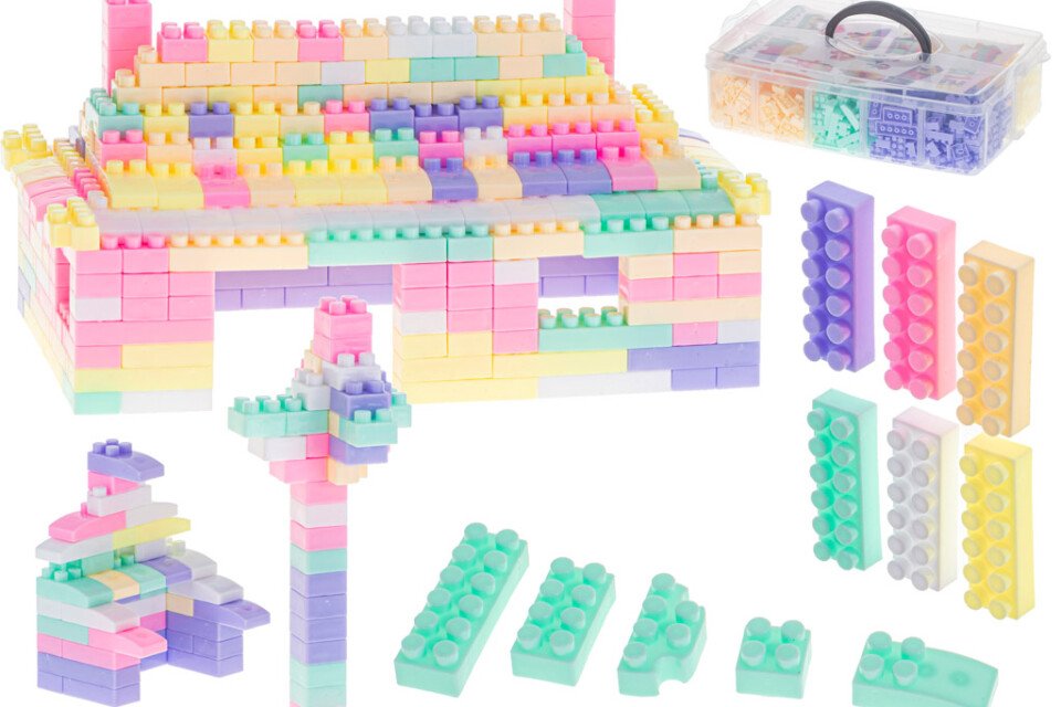 Dječje kocke za učenje - 580 komada. pastel