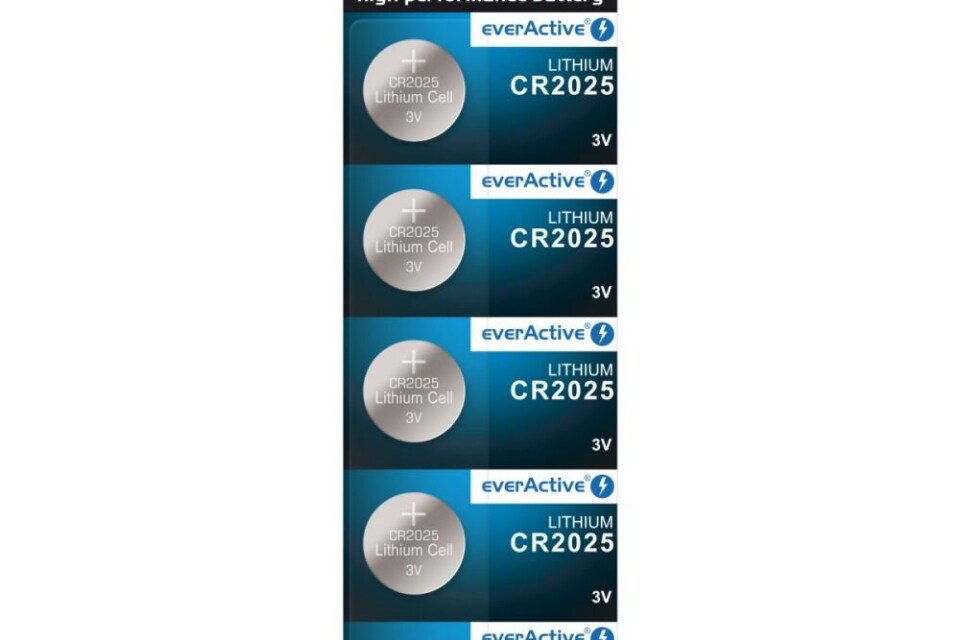 Pretisni omot litijeve baterije everActive CR2025 - 5 kosov
