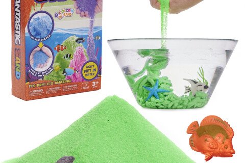 Nisip magic cu apă 300g + figurine de creaturi marine