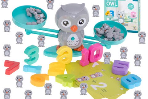 Skala edukacyjna dla dzieci - nauka liczenia, sowa