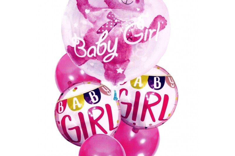 Pink babyshower baloni za djevojčice - 6 komada