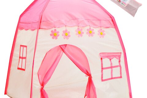 Sklopiva kućica - šator za igru, 140 cm, roza