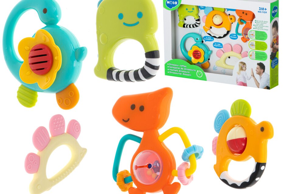 Dječja zvečka HOLA dinosauri - set od 5 komada