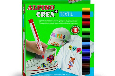 ALPINO - Markere pentru stofa, 10 culori