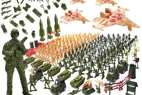 Set de figurine baza militară + soldați, 307 piese