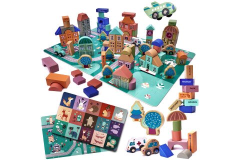 Εκπαιδευτικό παζλ - ξύλινοι κύβοι αυτοκίνητα, 181 τεμάχια