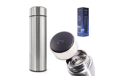 Termo skodelica termos smart LED - 500ml, srebrna